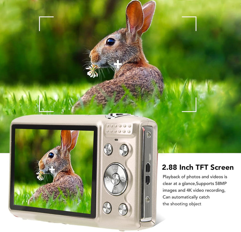 4K Kompakte Digitalkamera mit 58MP Fotos und 16-fachem Zoom – Lumora