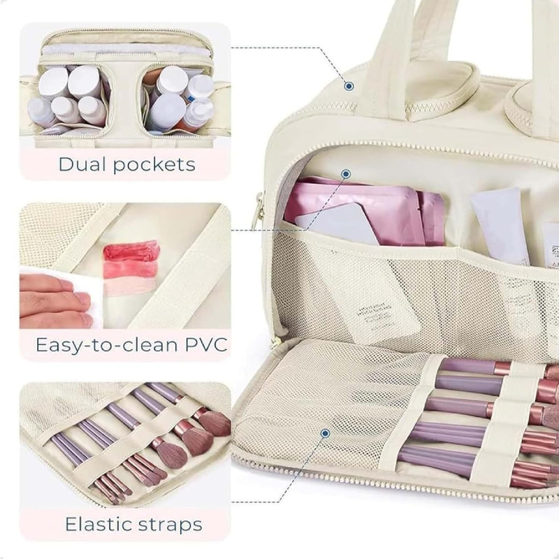 Reise-Kosmetiktasche – Große wasserdichte Kulturbeutel- und Make-up-Organizer (4-in-1) – Selvane