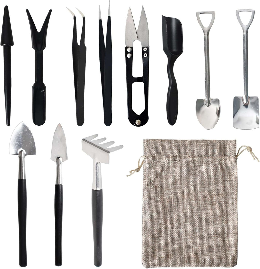 12-in-1 Sukkulententools Set mit Aufbewahrungstasche für die Innenraumbegrünung