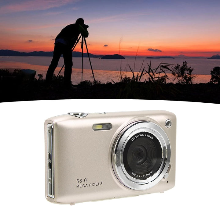 4K Kompakte Digitalkamera mit 58MP Fotos und 16-fachem Zoom – Lumora