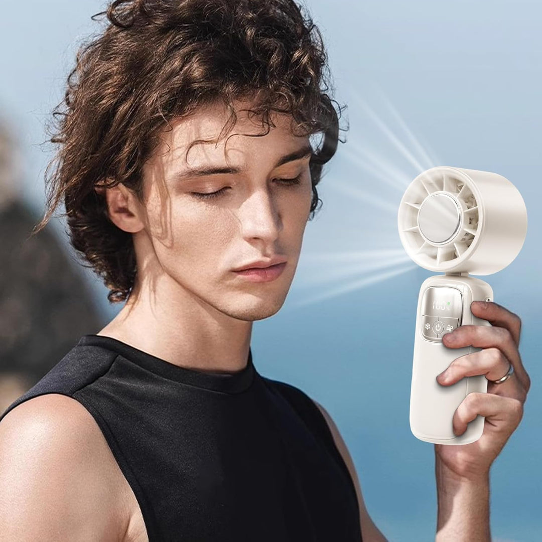 Tragbarer Faltbarer Handventilator mit LED-Anzeige 100 Geschwindigkeiten