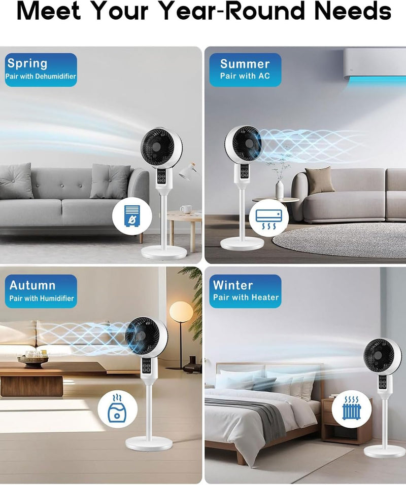 Einstellbarer Standventilator mit 3D-Oszillation – Aerion
