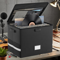 Feuerfester Aufbewahrungskoffer für Schallplatten – Wasserdichter Organizer für 150+ 12-Zoll-Schallplatten – Arcion