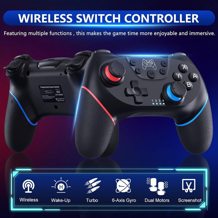 Wireless Switch Controller mit Hall-Effekt Joysticks und Turbo-Funktion – Nexora