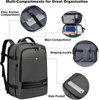 Erweiterbarer 45–55L Wasserdichter Reiserucksack mit 46,5 cm Laptopfach