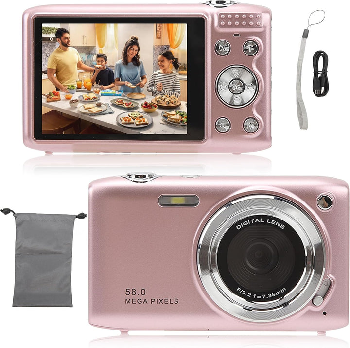 4K Kompakte Digitalkamera mit 58MP Fotos und 16-fachem Zoom – Lumora