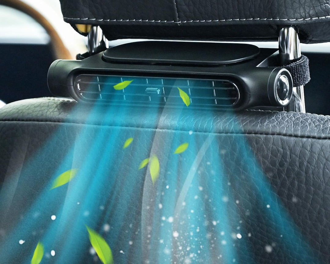 3 Geschwindigkeiten USB Auto Kühlventilator & Kopfstützenhalter – AutoBreeze (1+1 GRATIS)