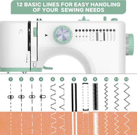 Tragbare Nähmaschine mit 12 Stichen und Erweiterungstisch – StitchPro