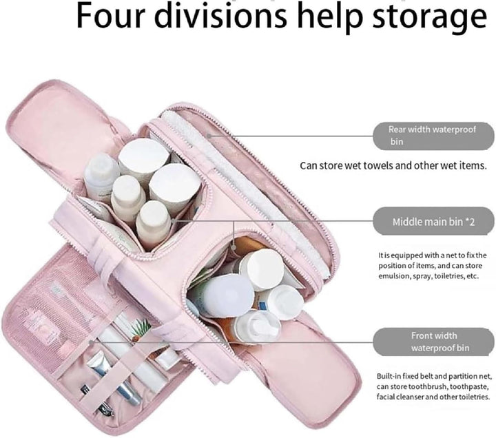Reise-Kosmetiktasche – Große wasserdichte Kulturbeutel- und Make-up-Organizer (4-in-1) – Selvane
