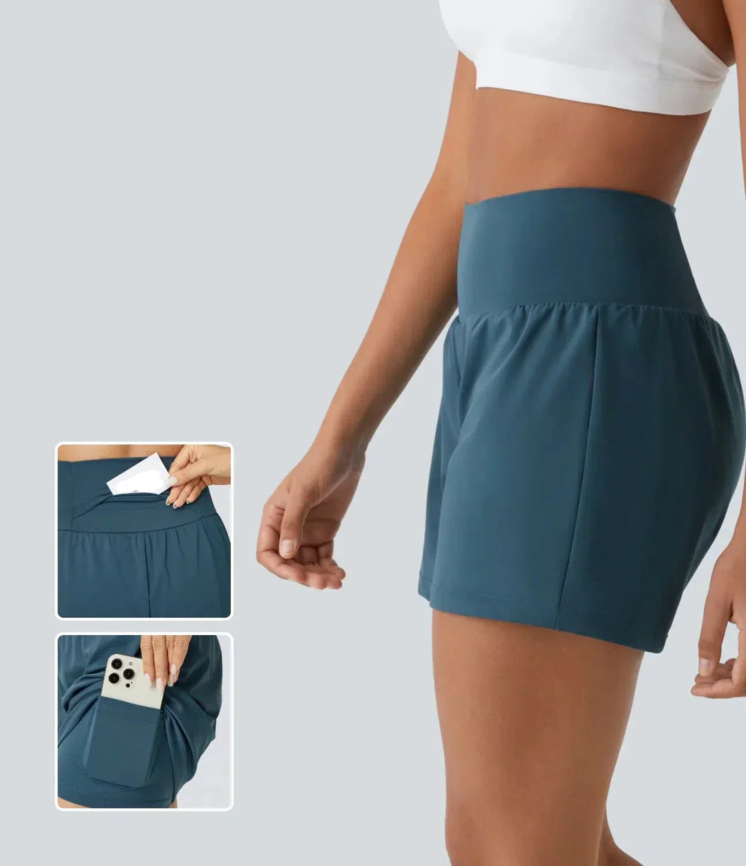 Atmungsaktiv & Schnell trocknend High-Waist Fitnessshorts Damen – Mirabella