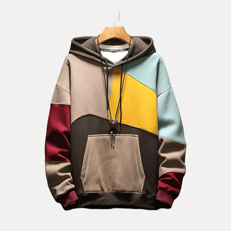 Herren Kapuzenpullover mit Strick & Druckdesign – WinterEase