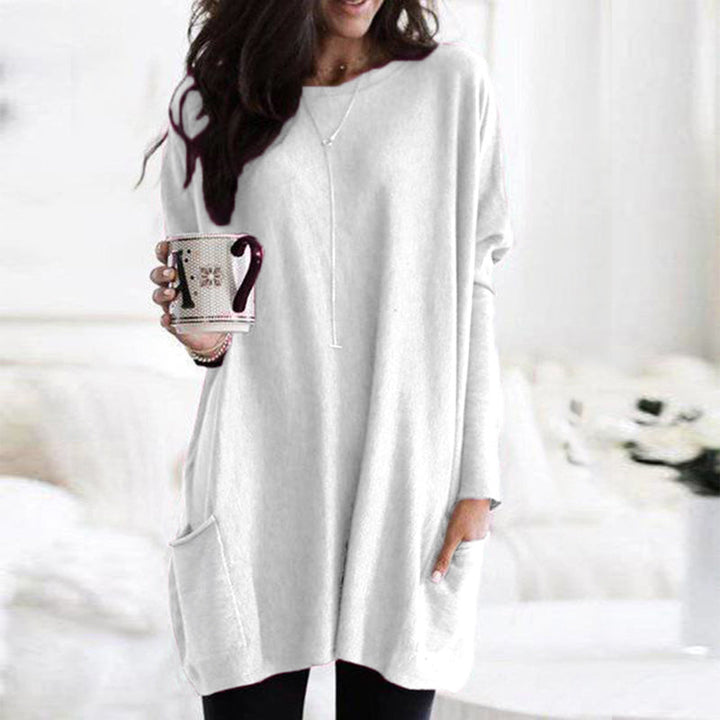 Oversized Damen Herbstpullover mit Taschen – Yara