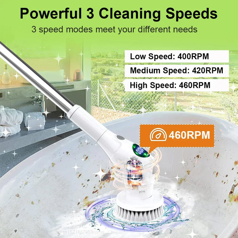 8‑in‑1 Electric Cleaning Brush with Adjustable Handle – Buy 1, Get 1 Free-State of Style
