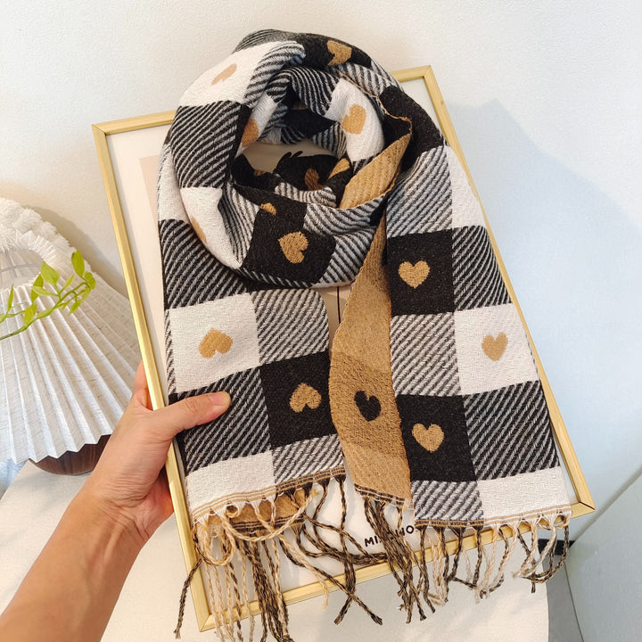 Karierter Damen Schal aus Polyester für Herbst & Winter – Aurelie
