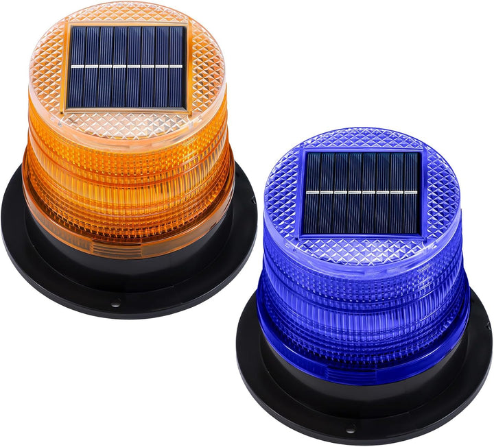 Solarbetriebene Amber- und Blaue Magnet-Stroboskoplichter Set – Liora