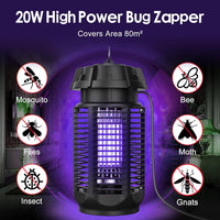 Elektrischer Insektenvernichter mit 20W UV-Licht und 4200V Netz, IPX4 wasserdicht – Zeytra