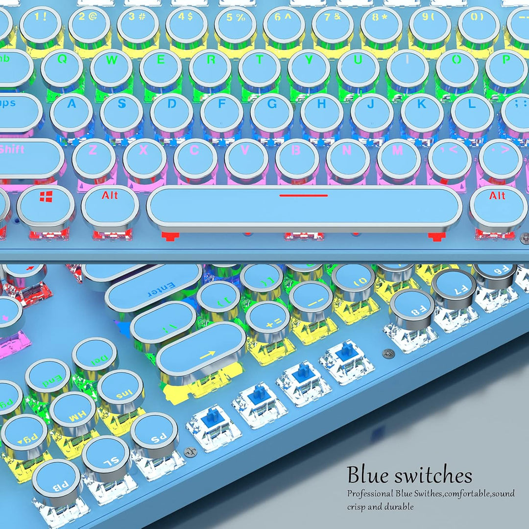 87-Tasten Mechanische Gaming-Tastatur RGB Hinterbeleuchtet Blaue Schalter