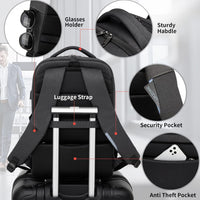 Wasserdichter Reise-Laptoprucksack mit USB-Anschluss und organisierter Aufbewahrung
