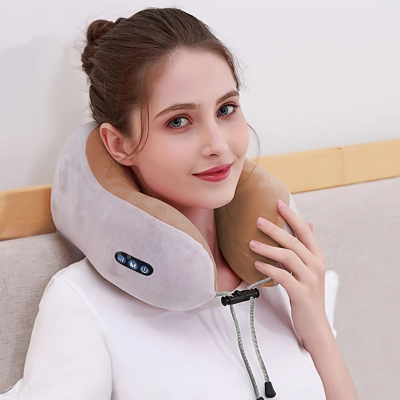 U-förmiges Nackenkissen mit Memory Foam & USB-aufladbarer Wärmefunktion – NeckEase Pro