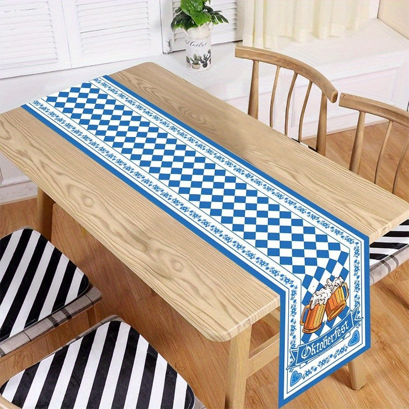 1 Stück Tafelläufer mit Rautenmuster – WiesnLäufer Oktoberfest 2025