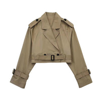 Trendy Short Women's Trench Coat with Belt – Amelie