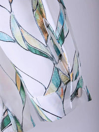 Trendige Damenbluse mit abstraktem Muster und Knopfleiste – Marlene