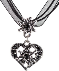Edelweiß Herzcollier mit Strass – WiesnNacht Oktoberfest 2025