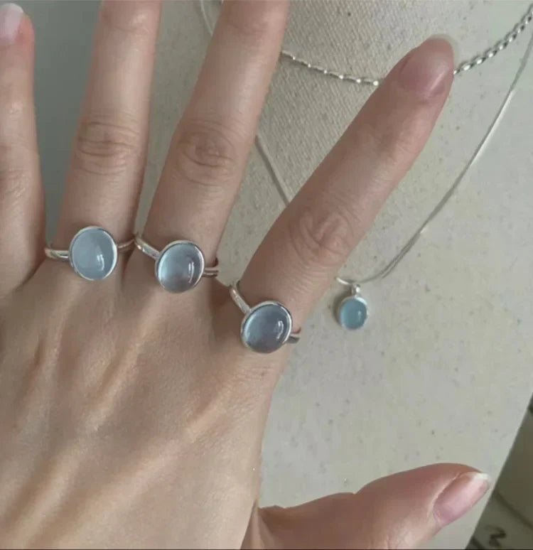 925er Sterlingsilber Ring - AquamarineElegance