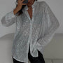 Lockere Bluse mit glitzernden Pailletten – Celeste