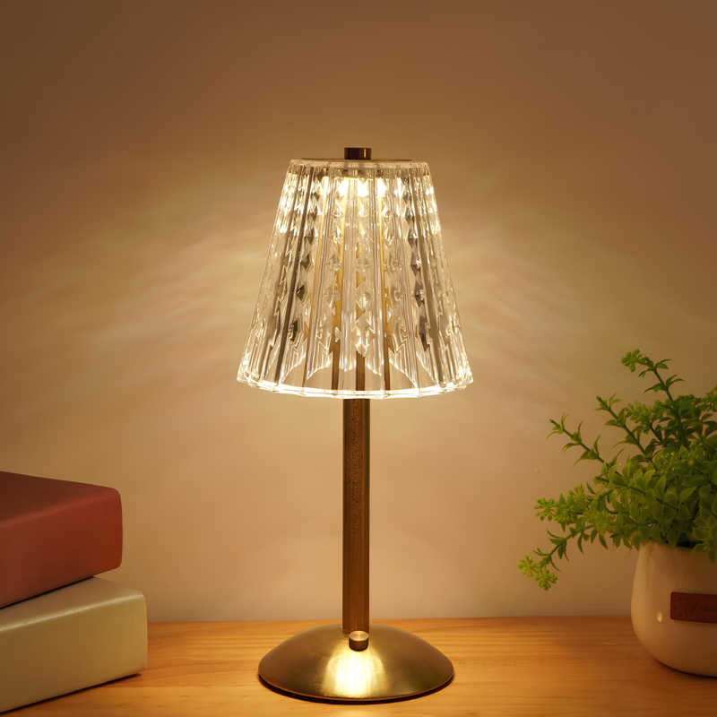 Goldene Kristall-Tischlampe - Aurora Luxe