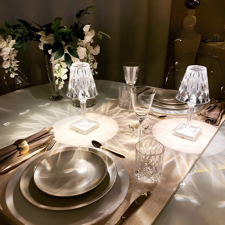 Kristall-Tischlampe mit Touch-Bedienung - LumeCrystal
