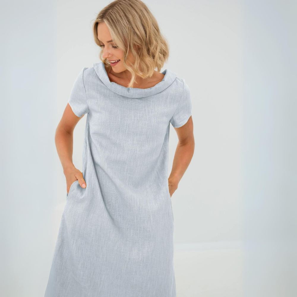 Leinen Sommerkleid mit Midi-Länge – Fenna