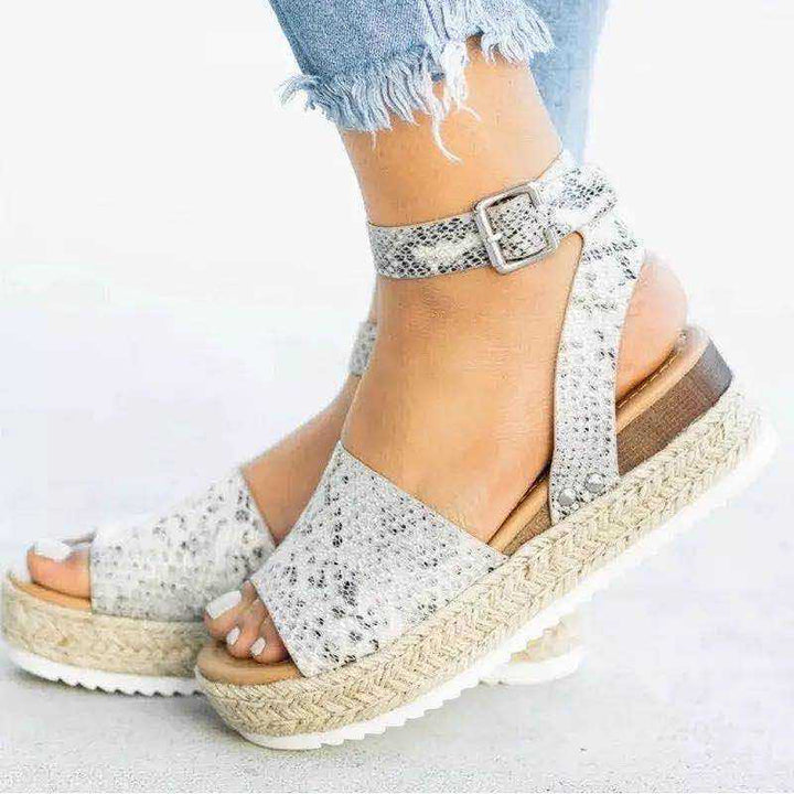 Women’s Platform Espadrille Sandals with Wedge Heel & Straps – Livia