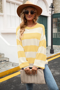 Trendy Gestreifte Damenpullover - Sohpie