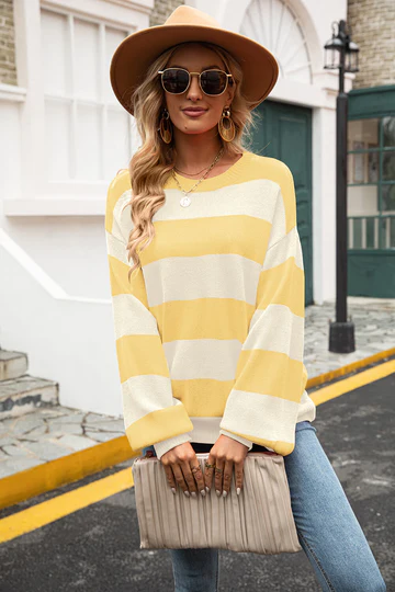 Trendy Gestreifte Damenpullover - Sohpie