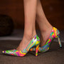 Elegante High Heels mit Buntem Graffiti-Design – Mirabelle