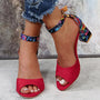 Florale High Heels mit Knöchelriemen – Marcella