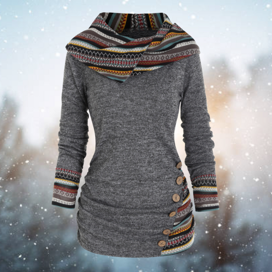 Tribale Hoodie mit Geometrischem Muster – Naïma