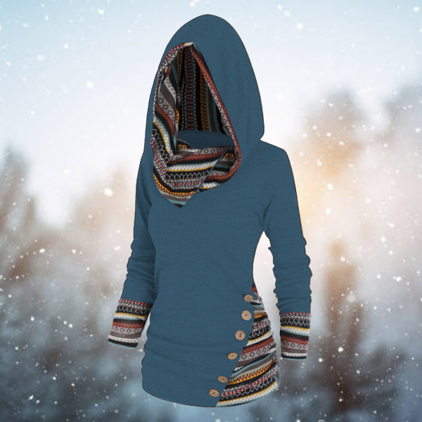 Tribale Hoodie mit Geometrischem Muster – Naïma