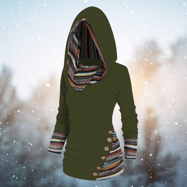 Tribale Hoodie mit Geometrischem Muster – Naïma