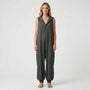 Ärmelloser Jumpsuit Mit Kapuze Und Knopfleiste - Priscilla
