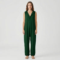 Ärmelloser Jumpsuit Mit Kapuze Und Knopfleiste - Priscilla