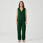 Ärmelloser Jumpsuit Mit Kapuze Und Knopfleiste - Priscilla