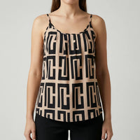 Ärmelloses Spaghettiträger Top Mit Geometrischem Print - Christina