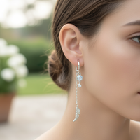 Asymmetrische Feder-Ohrringe - FeatherCharm
