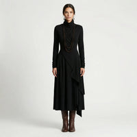 Asymmetrisches Maxikleid Mit Stehkragen - Tonya