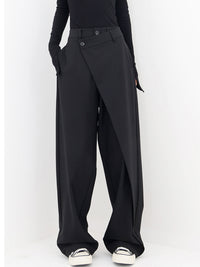 Asymmetrische Weite Damenhose mit Doppelknoten – Noa