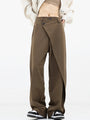 Asymmetrische Weite Damenhose mit Doppelknoten – Noa
