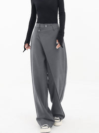 Asymmetrische Weite Damenhose mit Doppelknoten – Noa