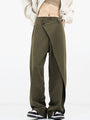 Asymmetrische Weite Damenhose mit Doppelknoten – Noa